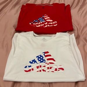 two adidas shirts